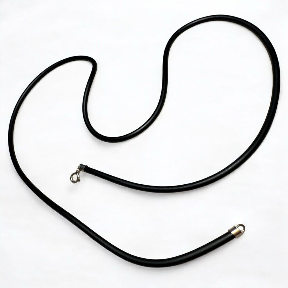 23" Black Cord Necklace - Unisex | 925 Silver
Clasp Minimalist Great for Men